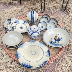 Bộ đồ ăn gốm sứ Nam Bộ xưa DA08A