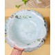 Bộ bát đĩa hoa mặt trời vẽ hoa mận trắng vân đá xanh dương DA11A