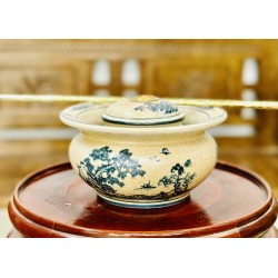 Điếu bát Bát Tràng men rạn sơn thủy DB01D Điếu bát Bát Tràng men rạn sơn thủy DB01D