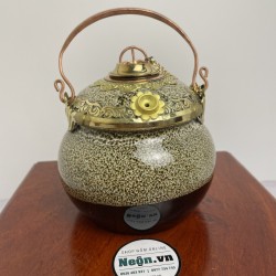 Điếu bát Bát Tràng bọc đồng men hỏa biến DB41 Điếu bát Bát Tràng bọc đồng men hỏa biến DB41