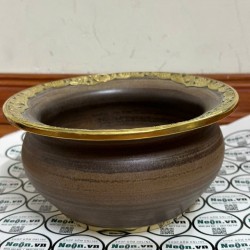 Điếu bát vân giả gỗ men nâu bọc đồng DB42 Điếu bát vân giả gỗ men nâu bọc đồng DB42