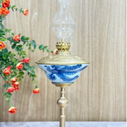 Đèn Dầu Men Lam Chim Phượng DD06C
