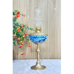 Đèn Dầu Men Lam Long Ẩn DD06D
