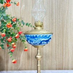 Đèn Dầu Men Lam Long Ẩn DD06D