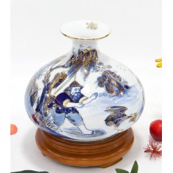 Giỏ tiền tích lộc vẽ vàng vẽ tích Ngư ông đắc lợi GT01