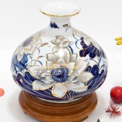 Giỏ tiền hút lộc vẽ vàng sen phú quý GT02