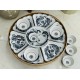Bộ đồ ăn hoa mặt trời men rạn đen bóng vẽ rồng phượng DA03B
