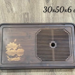 Khay trà đựng ấm trà họa tiết hoa sen KT10 Khay trà đựng ấm trà họa tiết hoa sen KT10