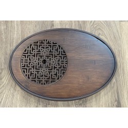 Khay trà đựng ấm chén hình oval KT11A Khay trà đựng ấm chén hình oval KT11A