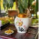 Bình đựng trà (hộp đựng chè) men trắng vẽ hoa sen LC06A Bình đựng trà (hộp đựng chè) men trắng vẽ hoa sen LC06A