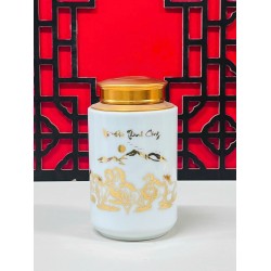 Bình đựng trà (hộp đựng chè) vẽ vàng nhiều màu sắc LC08