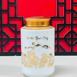 Bình đựng trà (hộp đựng chè) vẽ vàng nhiều màu sắc LC08