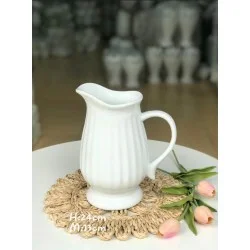 Lọ hoa dáng bình sữa mỏ vịt trắng LH024A