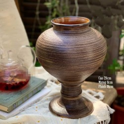 Bình cắm hoa Bát Tràng dáng chân đèn mộc ganh LH028 Bình cắm hoa Bát Tràng dáng chân đèn mộc ganh LH028