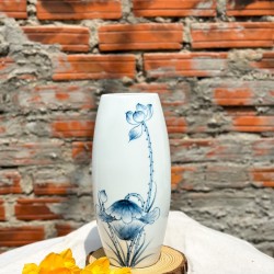 Lọ hoa dáng bom sen xanh LH035C