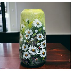 Bình cắm hoa Bát Tràng vẽ tay hoa cúc trắng LH18B