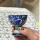Ly sứ uống rượu men lam vẽ hoa dây LS03A