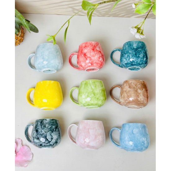 Ly tách cafe trứng các màu vân đá LT03E