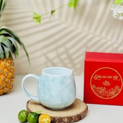 Ly tách cafe trứng các màu vân đá LT03E