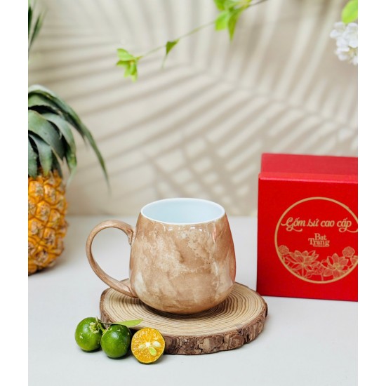 Ly tách cafe trứng các màu vân đá LT03E