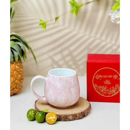 Ly tách cafe trứng các màu vân đá LT03E