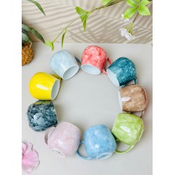 Ly tách cafe trứng các màu vân đá LT03E