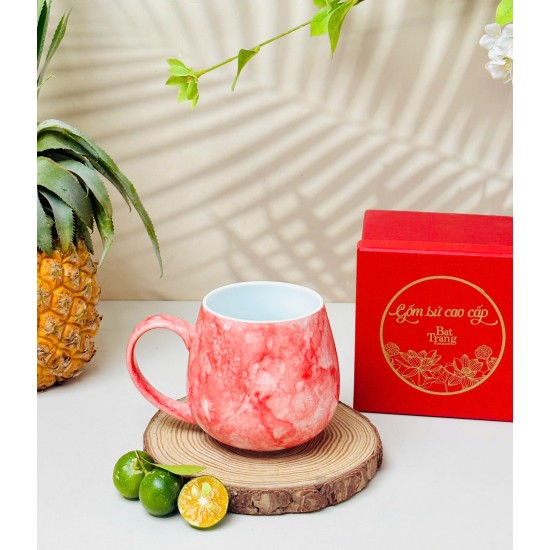 Ly tách cafe trứng các màu vân đá LT03E
