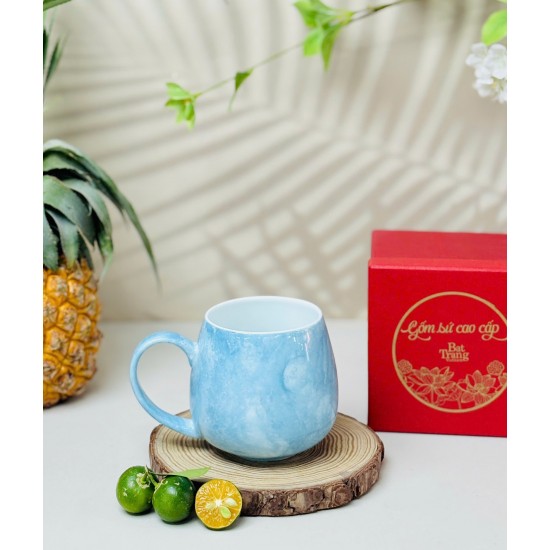 Ly tách cafe trứng các màu vân đá LT03E