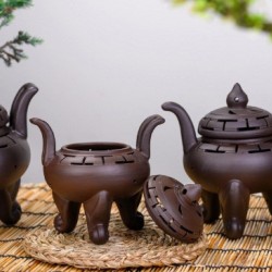 Lư xông trầm tử sa đen Bát Tràng LX02A