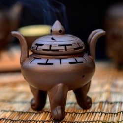 Lư xông trầm tử sa đen Bát Tràng LX02A