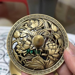 Lư đồng đốt trầm khắc hoa sen LX03