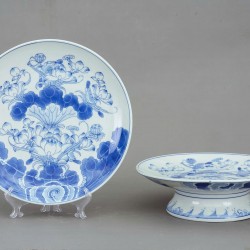 Mâm bồng men lam họa tiết hoa sen nhiều kích thước MBT02 Mâm bồng men lam họa tiết hoa sen nhiều kích thước MBT02