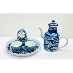 Bộ bình rót rượu Bát Tràng vẽ long ẩn NR12