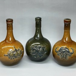 Nậm rượu dáng tròn màu men mật NR14