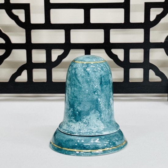 Ống tăm men vân đá vẽ chỉ vàng - Phụ kiện ấm chén