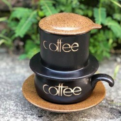 Bộ phin pha cafe gốm sứ Bát Tràng LT04