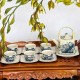 Bộ ấm chén uống trà giá rẻ men rạn vẽ hoa sen AC28B