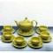 Bộ ấm chén uống trà Bát Tràng dáng lư sen nổi AC32