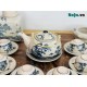 Bộ ấm chén men rạn Bát Tràng vẽ cảnh tùng chùa AC36A