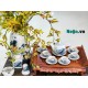 Bộ ấm chén men rạn Bát Tràng vẽ hoa sen AC38A