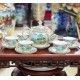 Bộ ấm chén cao cấp phú quý sơn thủy bổ khung vẽ màu AC27H