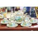 Bộ ấm chén cao cấp phú quý sơn thủy bổ khung vẽ màu AC27H