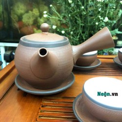 Bộ ấm chén tử sa chuôi nhật ống AC09