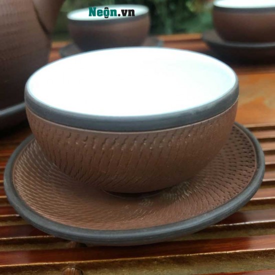 Bộ ấm chén tử sa chuôi nhật ống AC09