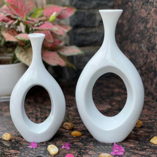 Bộ 2 bình gốm trang trí nghệ thuật DE01
