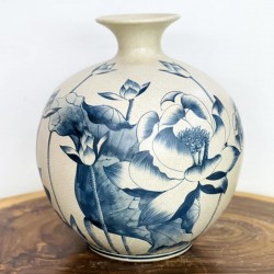 Bình hút lộc men rạn vẽ sen phú quý BL14C Bình hút lộc men rạn vẽ sen phú quý BL14C