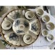Bộ bát đĩa hoa mặt trời men rạn vẽ hoa sen DA02 Bộ bát đĩa hoa mặt trời men rạn vẽ hoa sen DA02