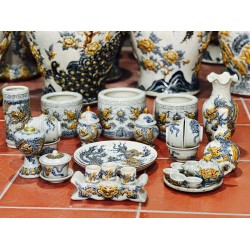 Bộ đồ thờ ban treo tường men rạn đắp nổi rồng vàng Bát Tràng DT36