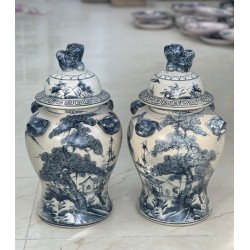 Chóe đựng rượu cao cấp vẽ tùng chùa men rạn Bát Tràng CE02A