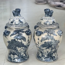 Chóe đựng rượu cao cấp vẽ tùng chùa men rạn Bát Tràng CE02A Chóe đựng rượu cao cấp vẽ tùng chùa men rạn Bát Tràng CE02A